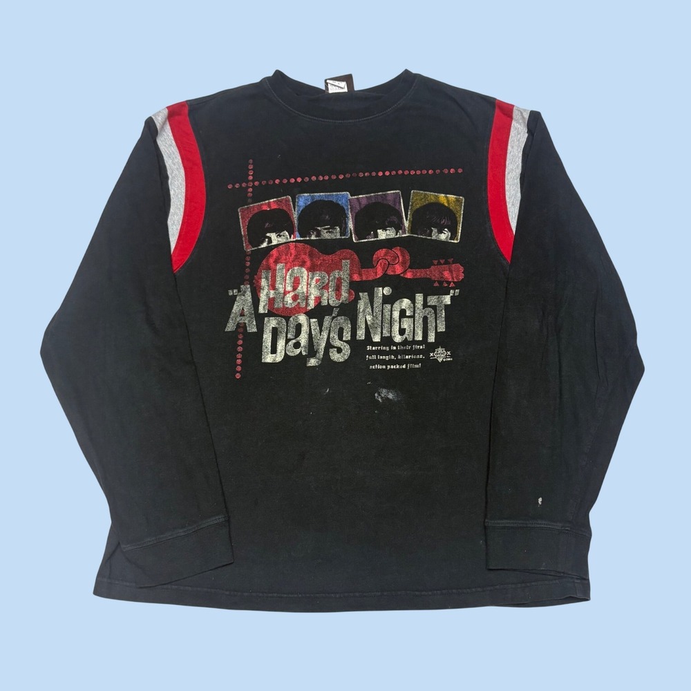 Aces & Eights The Beatles A Hard Days Night Long Sleeve Shirt Black Mens XL